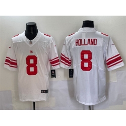Men New York Giants 8 Jevon Holland White 2025 Vapor Untouchable Limited Stitched Jersey
