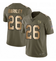 Mens Nike New York Giants 26 Saquon Barkley Limited Olive Gold 2017 Salute to Service NFL Jersey Mens Nike New York Giants 26 Saquon Barkley Limited Olive Gold 2017 Salute to Service NFL Jersey