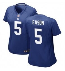 Women New York Giants 5 Jacob Eason Blue Stitched Jersey 28Run Small 29 Women New York Giants 5 Jacob Eason Blue Stitched Jersey 28Run Small 29