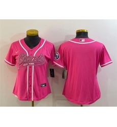 Women New York Giants Blank Pink With Patch Cool Base Stitched Baseball Jersey Women New York Giants Blank Pink With Patch Cool Base Stitched Baseball Jersey
