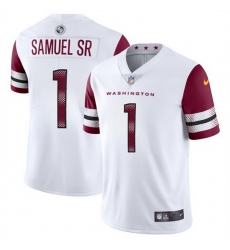 Men Washington Commanders 1 Deebo Samuel Sr White 2025 Vapor Limited Stitched Football Jersey Men Washington Commanders 1 Deebo Samuel Sr White 2025 Vapor Limited Stitched Football Jersey