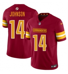 Men Washington Commanders 14 Josh Johnson Burgundy 2025 Draft F U S E  Vapor Limited Stitched Football Jersey