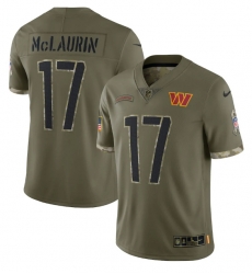 Men Washington Commanders 17 Terry McLaurin Olive 2022 Salute To Service Limited Stitched Jersey Men Washington Commanders 17 Terry McLaurin Olive 2022 Salute To Service Limited Stitched Jersey