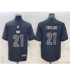 Men Washington Commanders 21 Sean Taylor Black Reflective Limited Stitched Football Jersey Men Washington Commanders 21 Sean Taylor Black Reflective Limited Stitched Football Jersey
