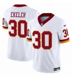 Men Washington Commanders 30 Austin Ekeler White 2025 FUSE Throwback Vapor Limited Football Stitched Jersey Men Washington Commanders 30 Austin Ekeler White 2025 FUSE Throwback Vapor Limited Football Stitched Jersey