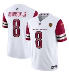 Men Washington Commanders 8 Brian Robinson Jr White 2023 F U S E With John Madden Patch Vapor Limited Stitched Football Jersey Men Washington Commanders 8 Brian Robinson Jr White 2023 F U S E With John Madden Patch Vapor Limited Stitched Football Jersey
