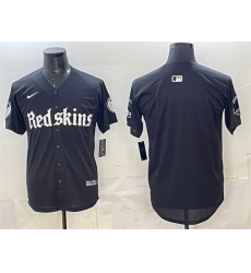 Men Washington Commanders Blank Black Gothic Capitol Shadows Edition Limited Stitched Baseball Jersey