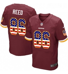 Mens Nike Washington Redskins 86 Jordan Reed Elite Burgundy Red Home USA Flag Fashion NFL Jersey Mens Nike Washington Redskins 86 Jordan Reed Elite Burgundy Red Home USA Flag Fashion NFL Jersey