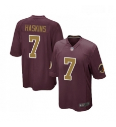 Mens Washington Redskins 7 Dwayne Haskins Game Burgundy Red Gold Number Alternate 80TH Anniversary Football Jersey Mens Washington Redskins 7 Dwayne Haskins Game Burgundy Red Gold Number Alternate 80TH Anniversary Football Jersey