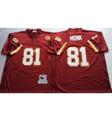 Mitchell And Ness Redskins #81 Art Monk Red Throwback Stitched NFL Jersey Mitchell And Ness Redskins #81 Art Monk Red Throwback Stitched NFL Jersey