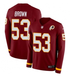 Nike Redskins #53 Zach Brown Burgundy Red Team Color Men Stitched NFL Limited Therma Long Sleeve Jersey Nike Redskins #53 Zach Brown Burgundy Red Team Color Men Stitched NFL Limited Therma Long Sleeve Jersey