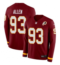 Nike Redskins #93 Jonathan Allen Burgundy Red Team Color Men Stitched NFL Limited Therma Long Sleeve Jersey Nike Redskins #93 Jonathan Allen Burgundy Red Team Color Men Stitched NFL Limited Therma Long Sleeve Jersey