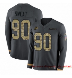 Redskins 90 Montez Sweat Anthracite Salute to Service Men Stitched Football Limited Therma Long Sleeve Jersey Redskins 90 Montez Sweat Anthracite Salute to Service Men Stitched Football Limited Therma Long Sleeve Jersey
