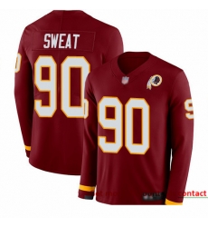 Redskins 90 Montez Sweat Burgundy Red Team Color Men Stitched Football Limited Therma Long Sleeve Jersey Redskins 90 Montez Sweat Burgundy Red Team Color Men Stitched Football Limited Therma Long Sleeve Jersey