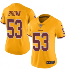 Nike Redskins #53 Zach Brown Gold Womens Stitched NFL Limited Rush Jersey Nike Redskins #53 Zach Brown Gold Womens Stitched NFL Limited Rush Jersey