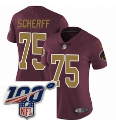 Womens Nike Washington Redskins 75 Brandon Scherff Burgundy RedGold Number Alternate 80TH Anniversary Vapor Untouchable Limited Stitched 100th anniversary Womens Nike Washington Redskins 75 Brandon Scherff Burgundy RedGold Number Alternate 80TH Anniversary Vapor Untouchable Limited Stitched 100th anniversary
