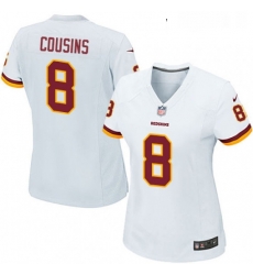 Womens Nike Washington Redskins 8 Kirk Cousins Game White NFL Jersey Womens Nike Washington Redskins 8 Kirk Cousins Game White NFL Jersey