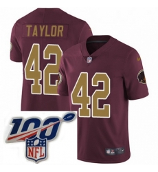 Youth Nike Washington Redskins 42 Charley Taylor Burgundy RedGold Number Alternate 80TH Anniversary Vapor Untouchable Limited Stitched 100th anniversary Ne Youth Nike Washington Redskins 42 Charley Taylor Burgundy RedGold Number Alternate 80TH Anniversary Vapor Untouchable Limited Stitched 100th anniversary Ne