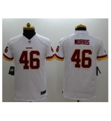 Youth Nike Washington Redskins #46 Alfred Morris White Stitched NFL Limited Jersey Youth Nike Washington Redskins #46 Alfred Morris White Stitched NFL Limited Jersey