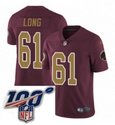 Youth Nike Washington Redskins 61 Spencer Long Burgundy RedGold Number Alternate 80TH Anniversary Vapor Untouchable Limited Stitched 100th anniversary Neck Youth Nike Washington Redskins 61 Spencer Long Burgundy RedGold Number Alternate 80TH Anniversary Vapor Untouchable Limited Stitched 100th anniversary Neck