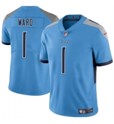 Men Tennessee Titans 1 Cameron Ward Blue 2025 Draft Vapor Untouchable Stitched Football Jersey