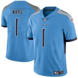 Men Tennessee Titans 1 Cameron Ward Blue 2025 Draft Vapor Untouchable Stitched Football Jersey