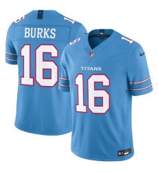 Men Tennessee Titans  16 Treylon Burks Light Blue 2026 F U S E  Vapor Limited Stitched Football Jersey