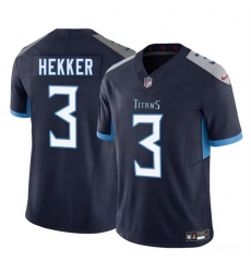 Men Tennessee Titans 3 Johnny Hekker Navy 2025 F U S E  Vapor Limited Stitched Football Jersey