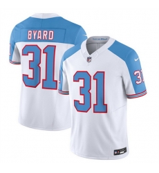 Men Tennessee Titans 31 Kevin Byard White Blue 2023 F U S E Vapor Limited Throwback Stitched Football Jersey Men Tennessee Titans 31 Kevin Byard White Blue 2023 F U S E Vapor Limited Throwback Stitched Football Jersey