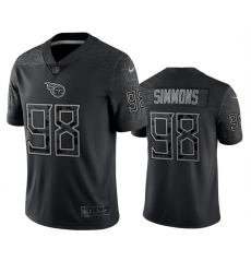 Men Tennessee Titans 98 Jeffery Simmons Black Reflective Limited Stitched Football Jersey Men Tennessee Titans 98 Jeffery Simmons Black Reflective Limited Stitched Football Jersey