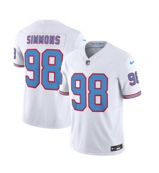 Men Tennessee Titans 98 Jeffery Simmons White 2023 F U S E Vapor Limited Throwback Stitched Football Jersey Men Tennessee Titans 98 Jeffery Simmons White 2023 F U S E Vapor Limited Throwback Stitched Football Jersey