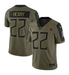 Men's Tennessee Titans Derrick Henry Nike Olive 2021 Salute To Service Limited Player Jersey Men's Tennessee Titans Derrick Henry Nike Olive 2021 Salute To Service Limited Player Jersey