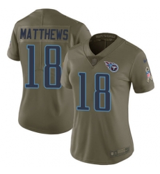 Nike Titans #18 Rishard Matthews Olive Womens Stitched NFL Limited 2017 Salute to Service Jersey Nike Titans #18 Rishard Matthews Olive Womens Stitched NFL Limited 2017 Salute to Service Jersey