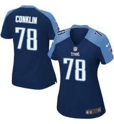 Nike Titans #78 Jack Conklin Navy Blue Alternate Womens Stitched NFL Elite Jersey Nike Titans #78 Jack Conklin Navy Blue Alternate Womens Stitched NFL Elite Jersey