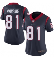 Texans 81 Kahale Warring Navy Blue Team Color Women Stitched Football Vapor Untouchable Limited Jersey Texans 81 Kahale Warring Navy Blue Team Color Women Stitched Football Vapor Untouchable Limited Jersey