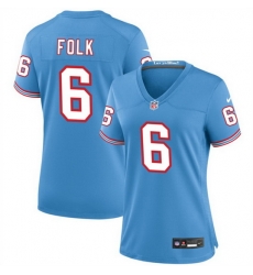Women Tennessee Titans 6 Nick Folk Light Blue Throwback Stitched Football Jersey Run Small Women Tennessee Titans 6 Nick Folk Light Blue Throwback Stitched Football Jersey Run Small