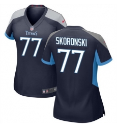 Women Tennessee Titans 77 Peter Skoronski Navy 2023 Draft Stitched Game Jersey Women Tennessee Titans 77 Peter Skoronski Navy 2023 Draft Stitched Game Jersey