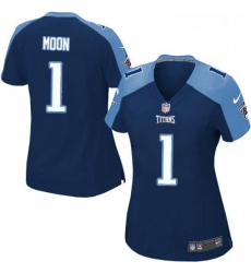 Womens Nike Tennessee Titans 1 Warren Moon Game Navy Blue Alternate NFL Jersey Womens Nike Tennessee Titans 1 Warren Moon Game Navy Blue Alternate NFL Jersey