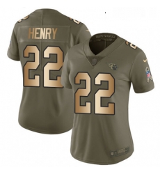 Womens Nike Tennessee Titans 22 Derrick Henry Limited OliveGold 2017 Salute to Service NFL Jersey Womens Nike Tennessee Titans 22 Derrick Henry Limited OliveGold 2017 Salute to Service NFL Jersey