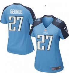 Womens Nike Tennessee Titans 27 Eddie George Game Light Blue Team Color NFL Jersey Womens Nike Tennessee Titans 27 Eddie George Game Light Blue Team Color NFL Jersey