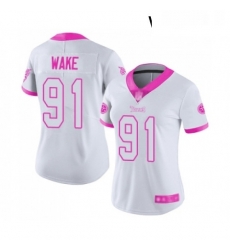 Womens Tennessee Titans 91 Cameron Wake Limited White Pink Rush Fashion Football Jersey Womens Tennessee Titans 91 Cameron Wake Limited White Pink Rush Fashion Football Jersey