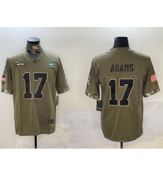 Men New York Jets 17 Davante Adams Olive Salute To Service Limited Stitched Jersey Men New York Jets 17 Davante Adams Olive Salute To Service Limited Stitched Jersey