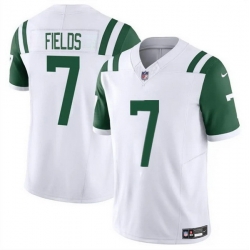 Men New York Jets 7 Justin Fields White 2025 F U S E  Classic Alternate Vapor Untouchable Limited Stitched Jersey