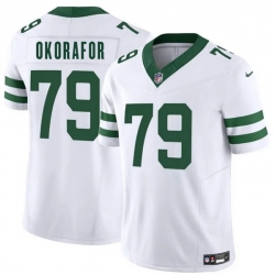 Men New York Jets 79 Chukwuma Okorafor White 2025 F U S E  Vapor Untouchable Limited Stitched Jersey