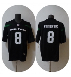 Men New York Jets 8 Aaron Rodgers 2023 F U S E Black Vapor Untouchable Limited Stitched Jersey Men New York Jets 8 Aaron Rodgers 2023 F U S E Black Vapor Untouchable Limited Stitched Jersey