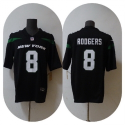 Men New York Jets 8 Aaron Rodgers 2023 F U S E  Black Vapor Untouchable Limited Stitched Jersey
