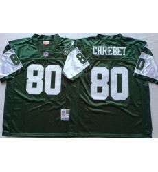 Men New York Jets 80 Wayne Chrebet Green M&N Throwback Jersey Men New York Jets 80 Wayne Chrebet Green M&N Throwback Jersey