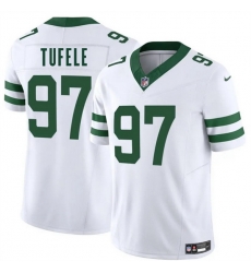 Men New York Jets 97 Jay Tufele White 2025 F U S E  Vapor Untouchable Limited Stitched Jersey