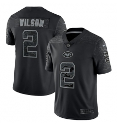 Men's New York Jets #2 Zach Wilson Black Reflective Limited Stitched Jersey Men's New York Jets #2 Zach Wilson Black Reflective Limited Stitched Jersey