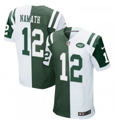 Mens Nike New York Jets 12 Joe Namath Elite GreenWhite Split Fashion NFL Jersey Mens Nike New York Jets 12 Joe Namath Elite GreenWhite Split Fashion NFL Jersey